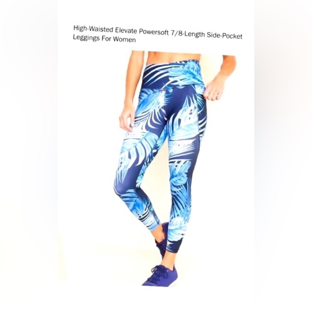 NWT! Old Navy High-Waisted Elevate Powersoft 7/8-Length Side-Pocket Leggings (M)